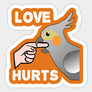 Love Hurts Cockatiel Female Parrot Biting Sticker